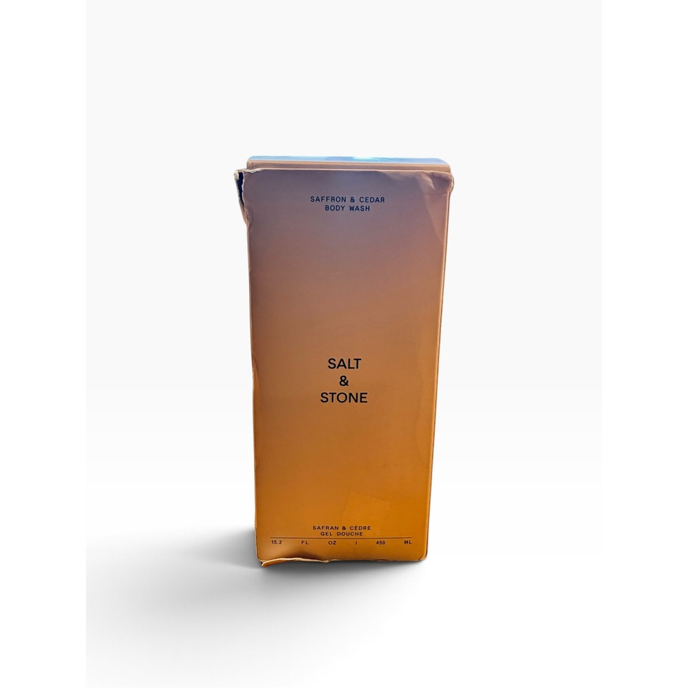 Salt & Stone Saffron & Cedar Body Wash 15.2 oz 450ml New